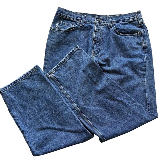 Carhartt Mens 36x32 Relaxed Fit Blue Denim Jeans Casual Normcore Capsule Pants - Picture 6 of 13